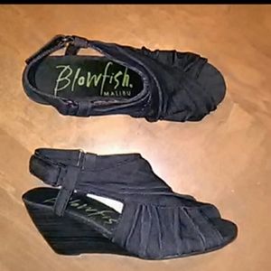 Blowfish black denim fabric Wedge 7